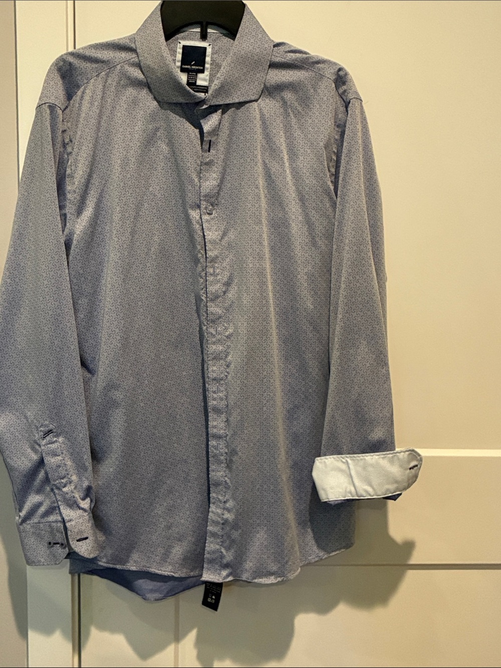 Daniel Hechter Light Blue Microprint Men's Dress Shirt. B32